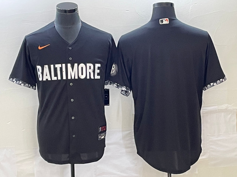 Men's Baltimore Orioles Black 2023 City Connect Blank Jersey